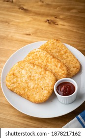 Hash Brown On White Plate