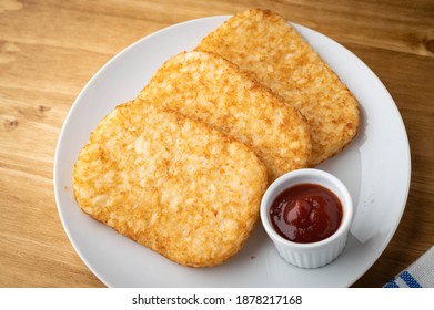 Hash Brown On White Plate