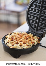 Hash Browns Made In Waffle Maker Kitchen Hack