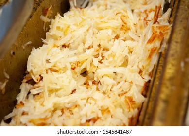 Hashbrowns Served In A Warming Tray