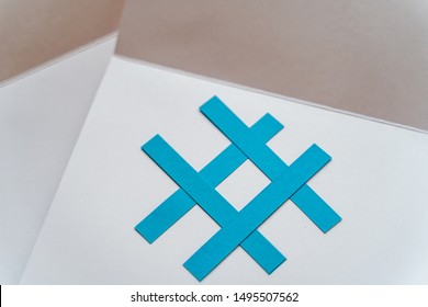 Hashtag Blue Paper On White Cardstock For Scrapbooking
