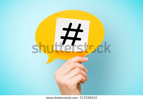 hashtag post viral web network media tag marketing\
trending speech bubble blogging blog website strategy concept -\
stock image