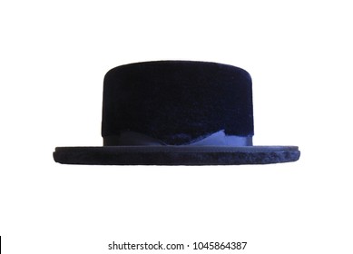 Hasidic Hat Of An Ultra-Orthodox Jew In Israel On White Background