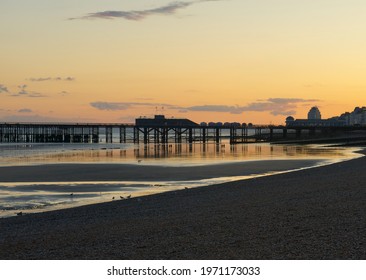 Hastings Beach And Pier At Sunset