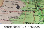 Hastings, Nebraska marked by a black map tack. The City of Hastings is the county seat of Adams County, NE.