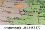 Hastings, Nebraska marked by an orange map tack. The City of Hastings is the county seat of Adams County, NE.