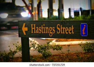 Hastings Street At Night. Noosa Heads Australia