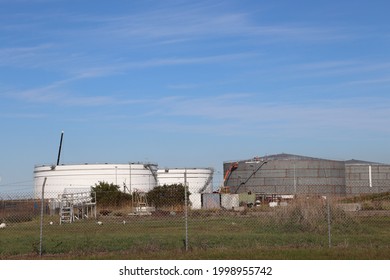 Hastings, Victoria Australia June 29 2021.   United Fuel Storage Area with new tanks under construction