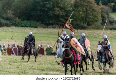 Hastings/England - 13/10/18: 
1066 Hastings Battle Re-enacted. Cavalry charge. 