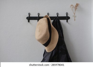 hat and clothes with hanger 