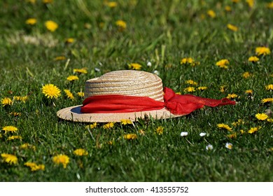 Hat in the grass
