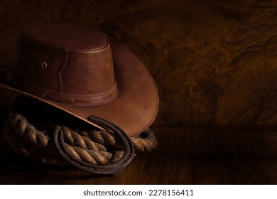 hat  horseshoe cowboy backgroud rope western