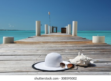 Hat And Sunglasses. Great Exuma, Bahamas