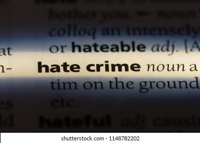 hate crime word in a dictionary. hate crime concept. - Shutterstock ID 1148782202
