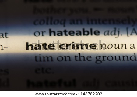 hate crime word in a dictionary. hate crime concept.