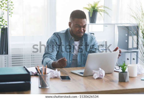 Hate My Job Depressed African American Stock Photo (Edit