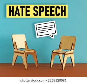 Hate speech is shown using a text