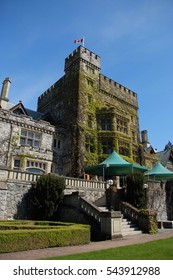 Hatley Castle At Royal Roads University In Colwood, Greater Victoria, Vancouver Island, Canada.  With Wonderful Gardens. 