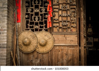 Hats Hanging Outside House, China