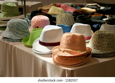 Hats Anyone? Taken In Queen Victoria Market In Melbourne, Australia.