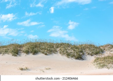 Hatteras Island Sand Dune With Blue Sky