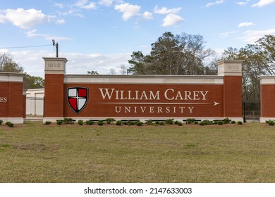 Hattiesburg, MS - March 24, 2022: William Carey University Sign