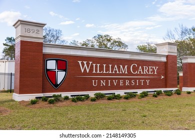 Hattiesburg, MS - March 24, 2022: William Carey University Sign