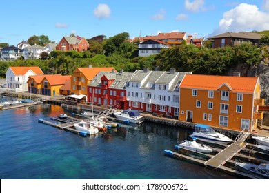 Haugesund City, Norway. Summer View Of Boats In Haugaland District Of Norway.