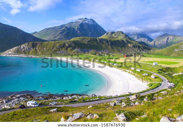 Haukland Beach Hauklandstranda One Most Scenic Stock Photo 1587676930 ...