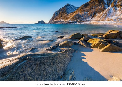 Haukland Beach In Lofoten, Norway