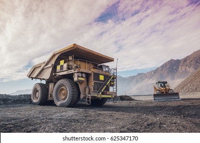 Haul truck in a Coppermine.