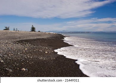 Haumoana Beach Looking Towards Napier City, Hawke's Bay, New Zealand