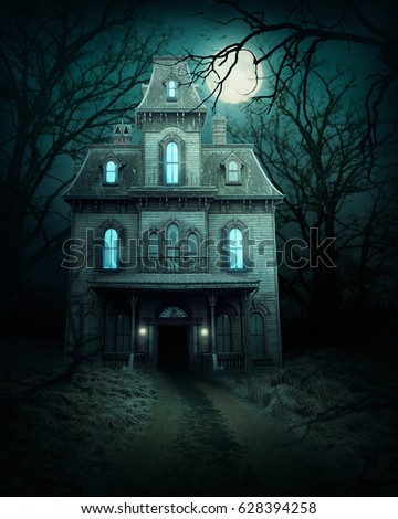 Haunted house in the forest