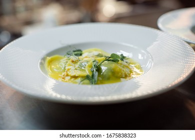 Haute Cuisine Italian Dish Crab Ravioli