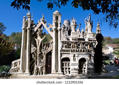 Hauterives, France - October 27 2010: Ideal Palace By Ferdinand Cheval