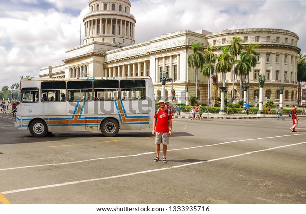 Havana,\
Cuba - August 31, 2012. El Capitolio, or National Capitol Building\
(Capitolio Nacional de La Habana) is public edifice and one of the\
most visited sites in Havana, capital of Cuba.\

