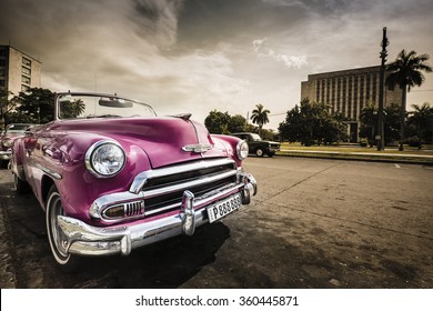 HAVANA, CUBA - JANUARY 10th: Classic/Vintage Car on January 10th, 2016 in Havana, Cuba. Due to the new diplomatic relationship with the USA, more and more of these cars disappear from cuban streets.