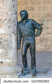 Havana / Cuba: January 14 2020: Statue Of Antonio Gades On The Cathedral Square