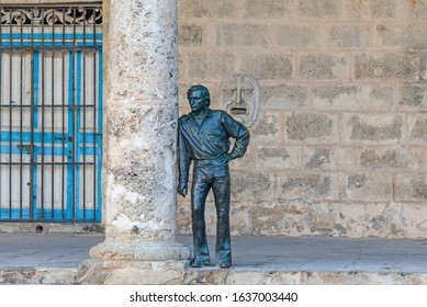 Havana / Cuba: January 14 2020: Statue Of Antonio Gades On The Cathedral Square