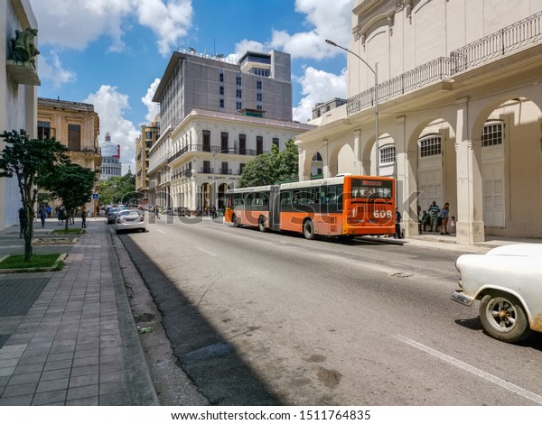 Havana / Cuba - July 23, 2019\
Street in the city of\
Havana, Cuba