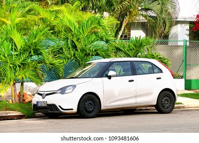 Havana, Cuba - June 6, 2017: Motor Car MG 3 In The City Street.