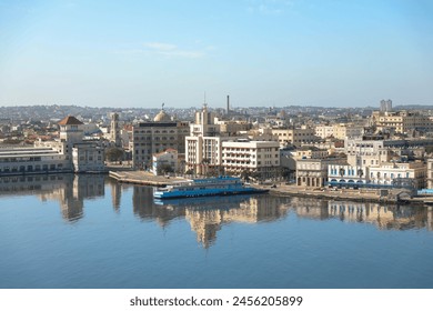 Havana, Cuba May, 01.03.2021: Aerial view of Havana Harbor in Cuba along the coastline waters - Powered by Shutterstock