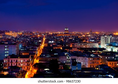 Havana, Cuba. Night View.