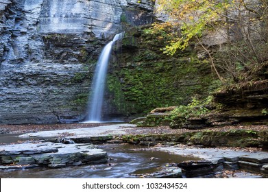 Havana Glen Waterfalls.  Destintion Seneca Lake Wine Trail In The Finger Lakes Region Of New York