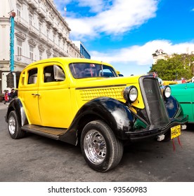 HAVANA-JANUARY 15:Classic Ford January 15,2012 in Havana.Before a new law issued on October 2011,cubans could only trade old cars that were on the road before the revolution of 1959