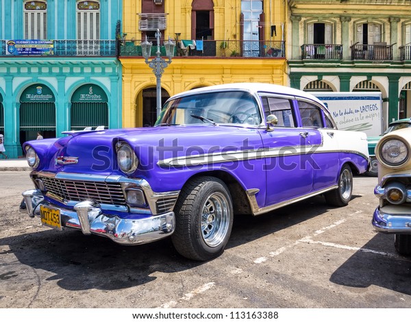 HAVANA-SEPTEMBER 13:Old Chevrolet September\
13,2012 in Havana.Thousands of these cars are still used in\
Cuba,mainly by private taxi drivers who need to manufacture or\
adapt parts to keep them\
running