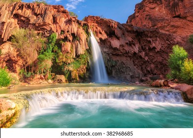 Havasu Falls, waterfalls in the Grand Canyon, Arizona