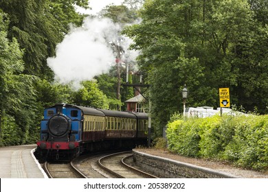 Haverthwaite - June 14, 2014 - Lakeside and Haverthwaite Railway in Haverthwaite, England, on June 14, 2014. L&H Railway is located in the picturesque Leven Valley at the southern end of Windermere.