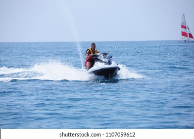 Having Fun On Jetski Skiing Sea Stock Photo 1107059612 | Shutterstock