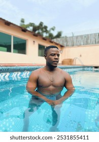Having a nice time in the pool
